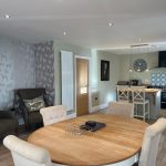Dining and kitchen area in Uffington lodge