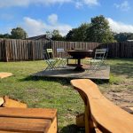 garden and fire pit at the Yaddlethorpe lodge